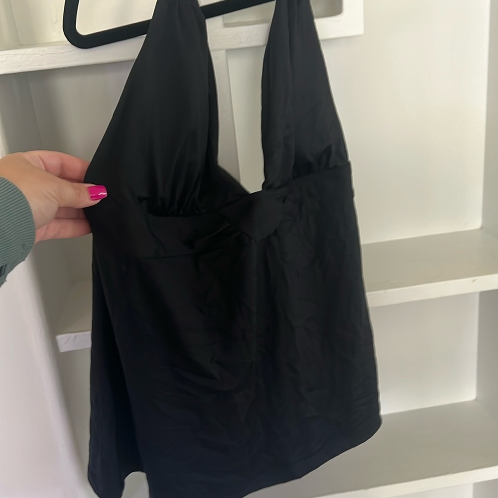 Black tankini bathing suit top